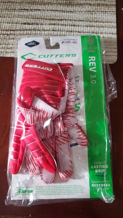 Youth Football gloves Cutters REV 3.0 YXS Red/White