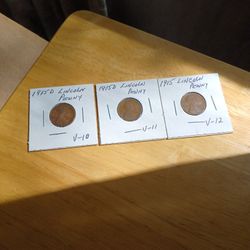 1915& Two 1915D Lincoln Copper Pennies 