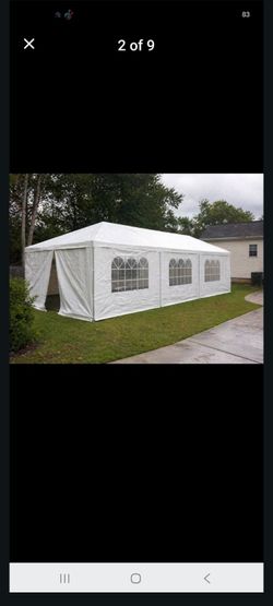 Large White Party Tent with Side Walls