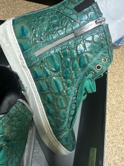 DONALD PLINER Crocodile Embossed High-Top Sneakers
