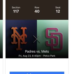 Padres Vs Mets Friday Night 8/23