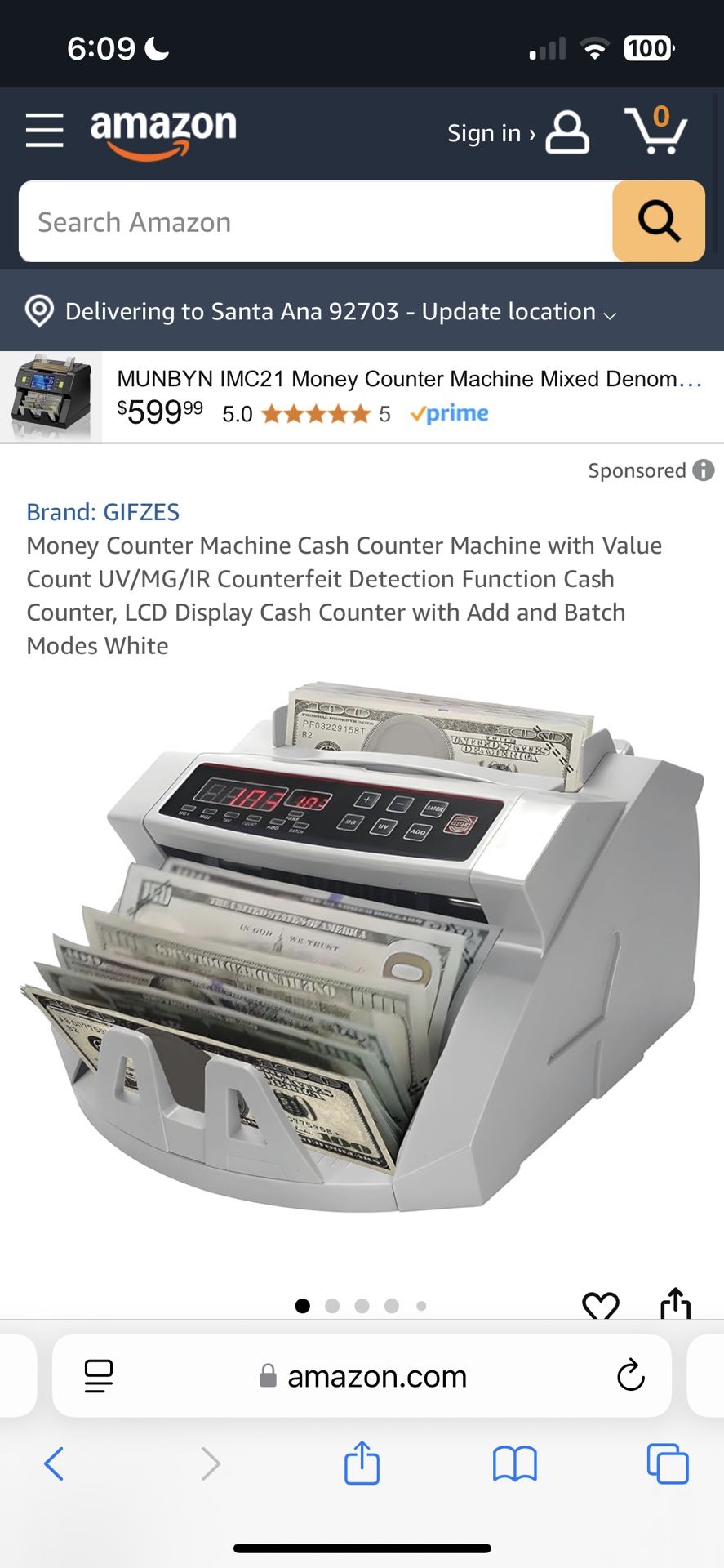Money Counter Machine Cash Counter Machine with Value Count UV/MG/IR Counterfeit Detection Function Cash Counter, LCD Display Cash Counter with Add an