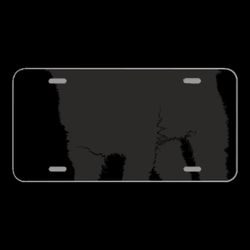 License Plate Novelty Car Front Lamb Silhouette Black Isolated Form