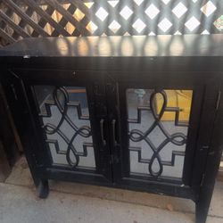 Black Mirrored Doors Medium Cabinet 