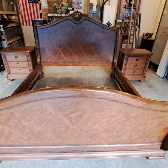 California King Bed Frame With Matching Nightstands