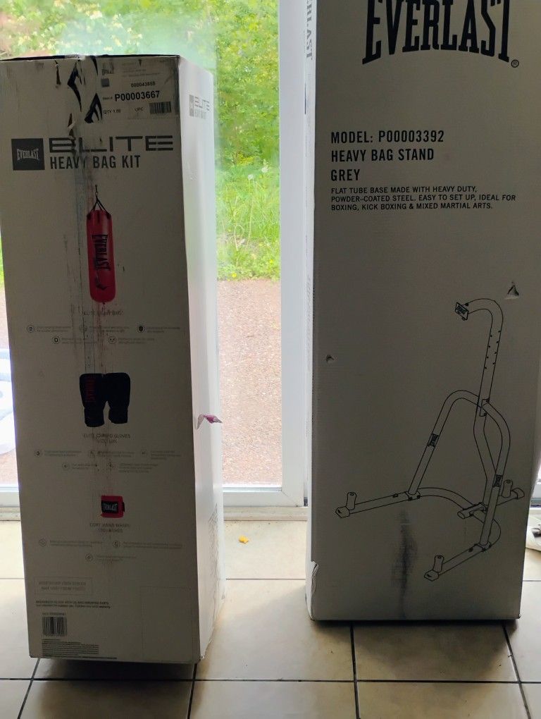 Heavy Bag With Gloves And The Stand