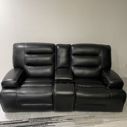 Incline Black Leather couch