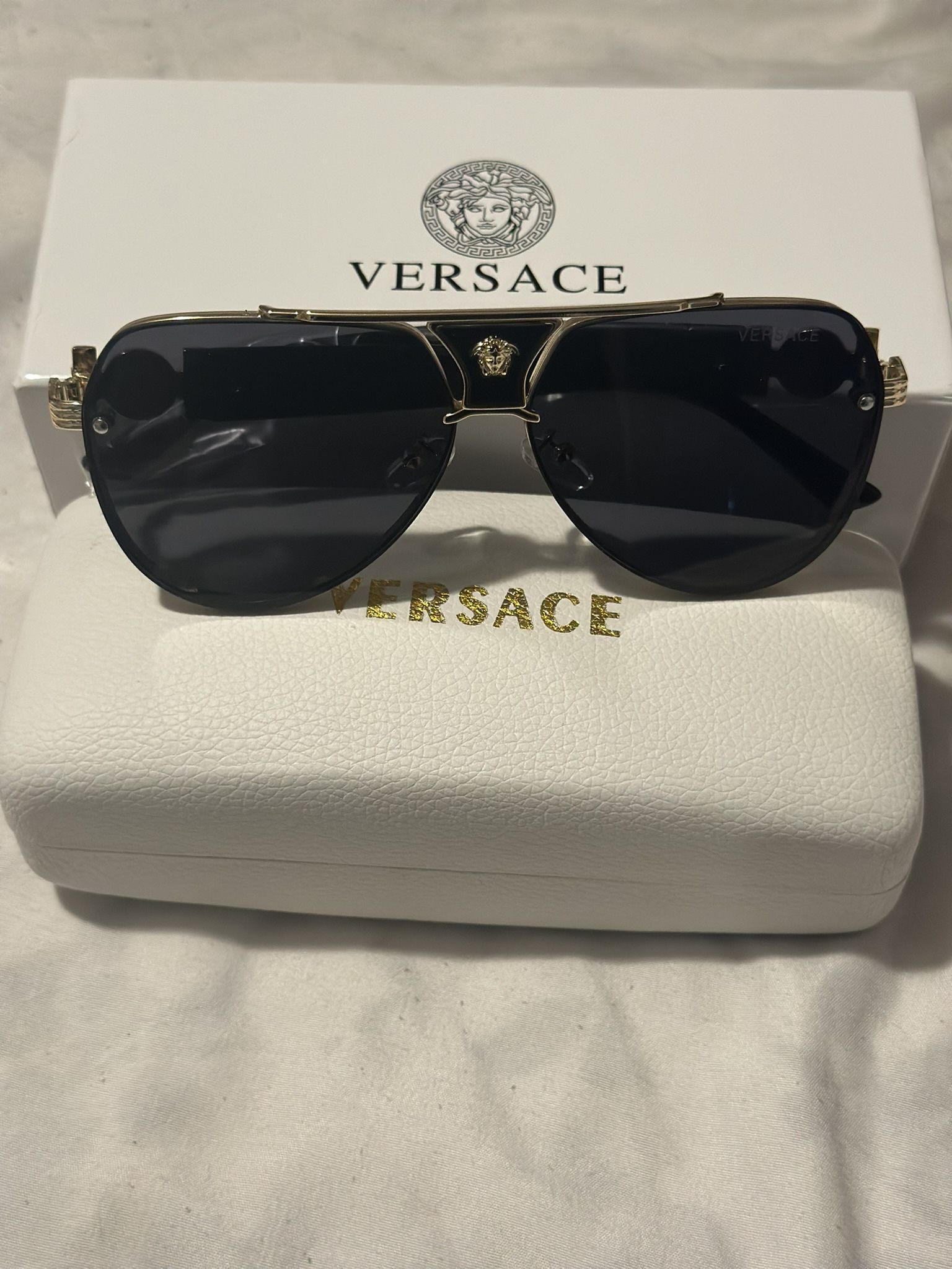 Versace black shielded sunglasses
