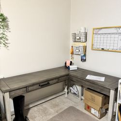 Corner Sit Stand Desk and Chair