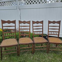 4 Antique Cane Chairs