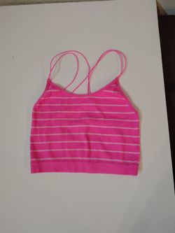 No boundaries, cropped tank top, pink and white, girls women, size S