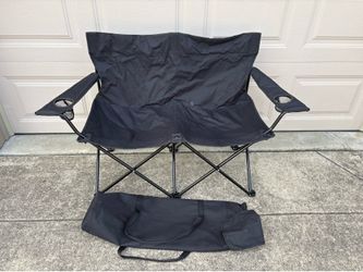 DOUBLE person Folding Chair with bag lightly used black with bag