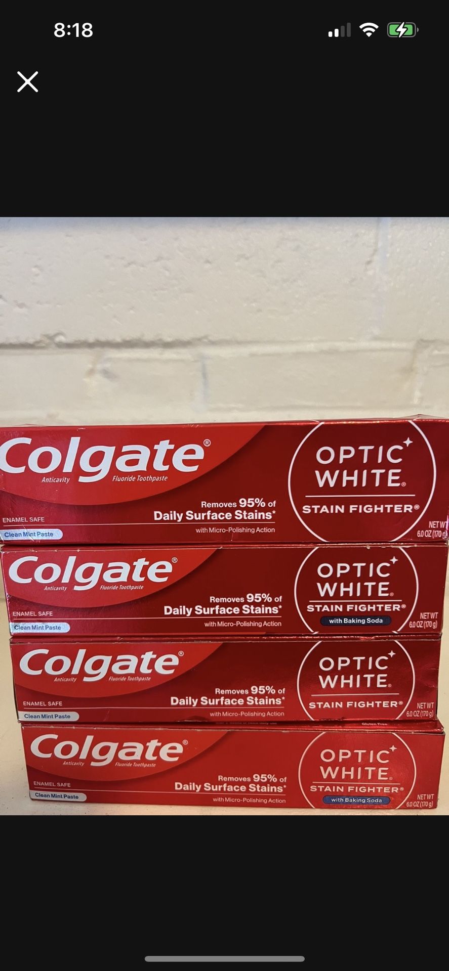 Colgate Optic White Toothpaste LARGE 4/$10