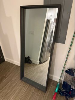 Modern Full Length Floor Mirror – Dark Wood Frame 🪞✨