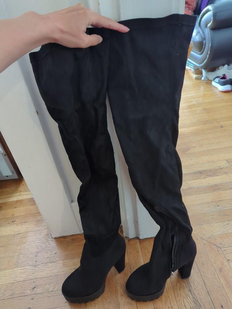 New Lamoda Suede Thigh High Boots