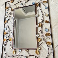 Large Colorful Metal Mirror Wall Art