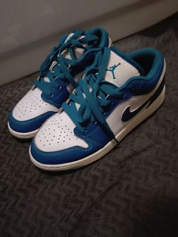 Air Jordan 1 Low Blue and White Sneakers