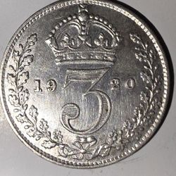 Siver 3 Pence Great Bretain 1920