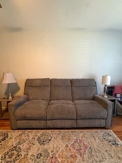 Gray Reclining Sofa Set