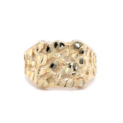 10K Yellow Gold Nugget Style Ring Size 7.5 2.7grams