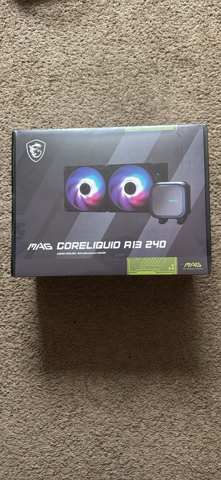 MSI MAG Coreliquid A13 240 AIO ARGB CPU Liquid Cooler – Fully Sealed, Brand New