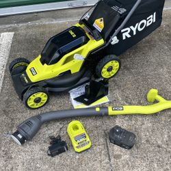 Ryobi 13 Inch 18v Mower W Weedeatee 