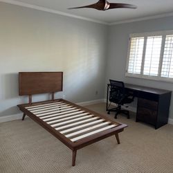 Solid Wood Platform Twin Bed Frame