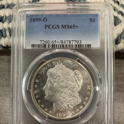 1899 O Morgan Silver Dollar Pcgs Ms65+