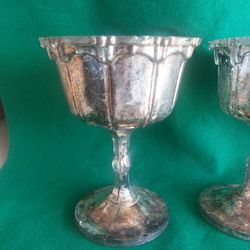 Set Of 12 ($5 Each) Mercury Glass,  Compote Vase, Glass, Wedding Centerpiece 