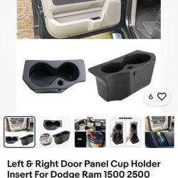 Left & Right Door Panel Cup Holder Insert For Dodge Ram