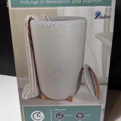 Zadro Luxury Towel Warmer Freestanding with Bamboo Accents and Auto Shut Off

