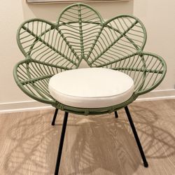 Nordic Style Flower Leisure Peacock Chair, Light Green (90% OFF) 