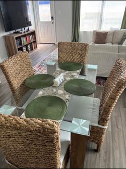 Modern Glass Top Dining Table-NO CHAIRS