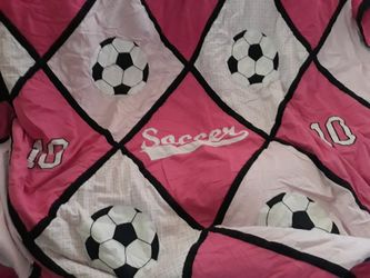 Beautiful Soccer Themed Quilted comforter