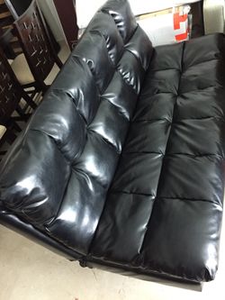 Black Leather Futon. CHEAP!!!