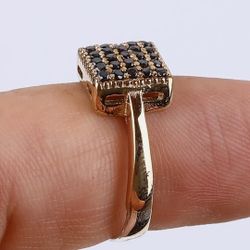 The Sultana Jewelry. Europa Onyx, 925 Silver Sterling &  Bronze. Size  8#