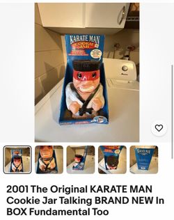 2001 The Original KARATE MAN Cookie Jar Talking BRAND NEW In BOX Fundamental Too