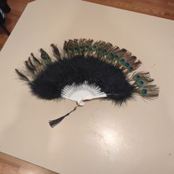 Peacock Feathers Hand Fan