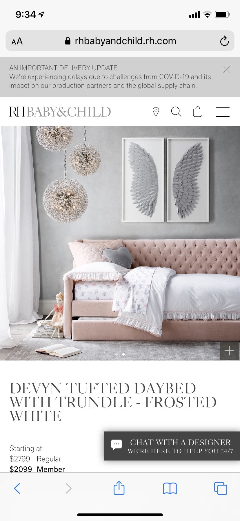 Restoration Hardware devyn Twin Trundle Bed In Belgium linen