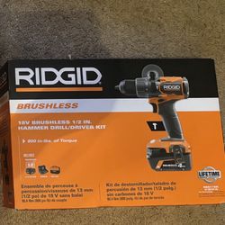 Ridgid Hammer Drill Driver Kit Brand New 