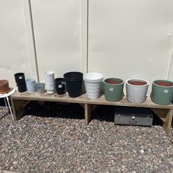 Pots ,Patio Table & Bench