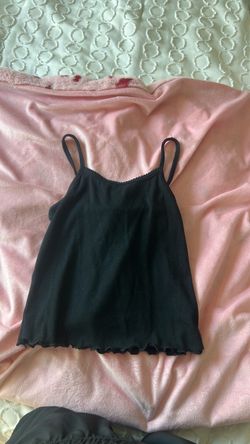 Essential black tank top kids medium