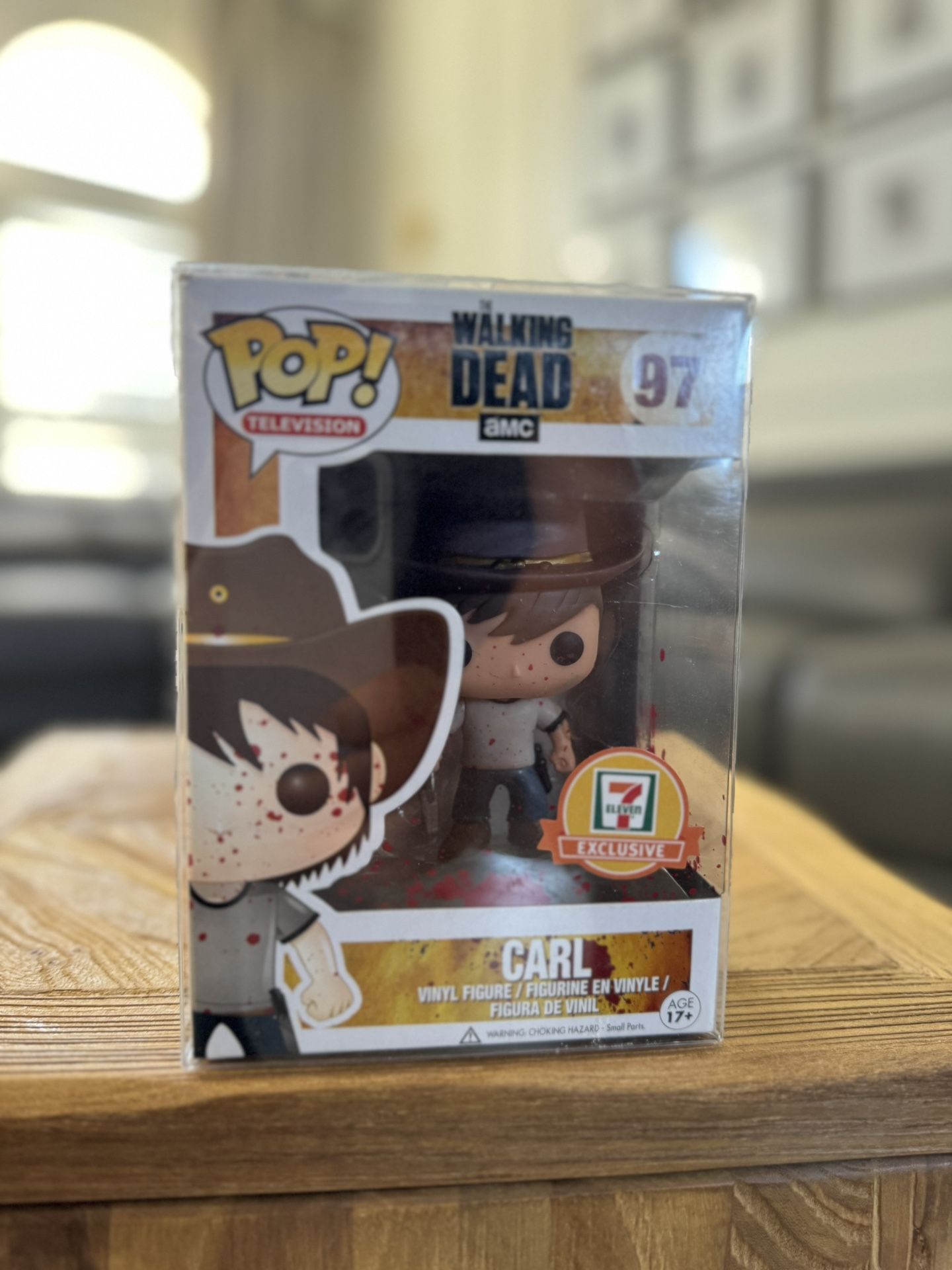 RARE Funko Pop! Television: The Walking Dead Carl Grimes #97 (7 Eleven Exclusive Bloody Variant)