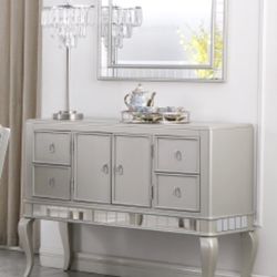 Two piece buffet with mirror