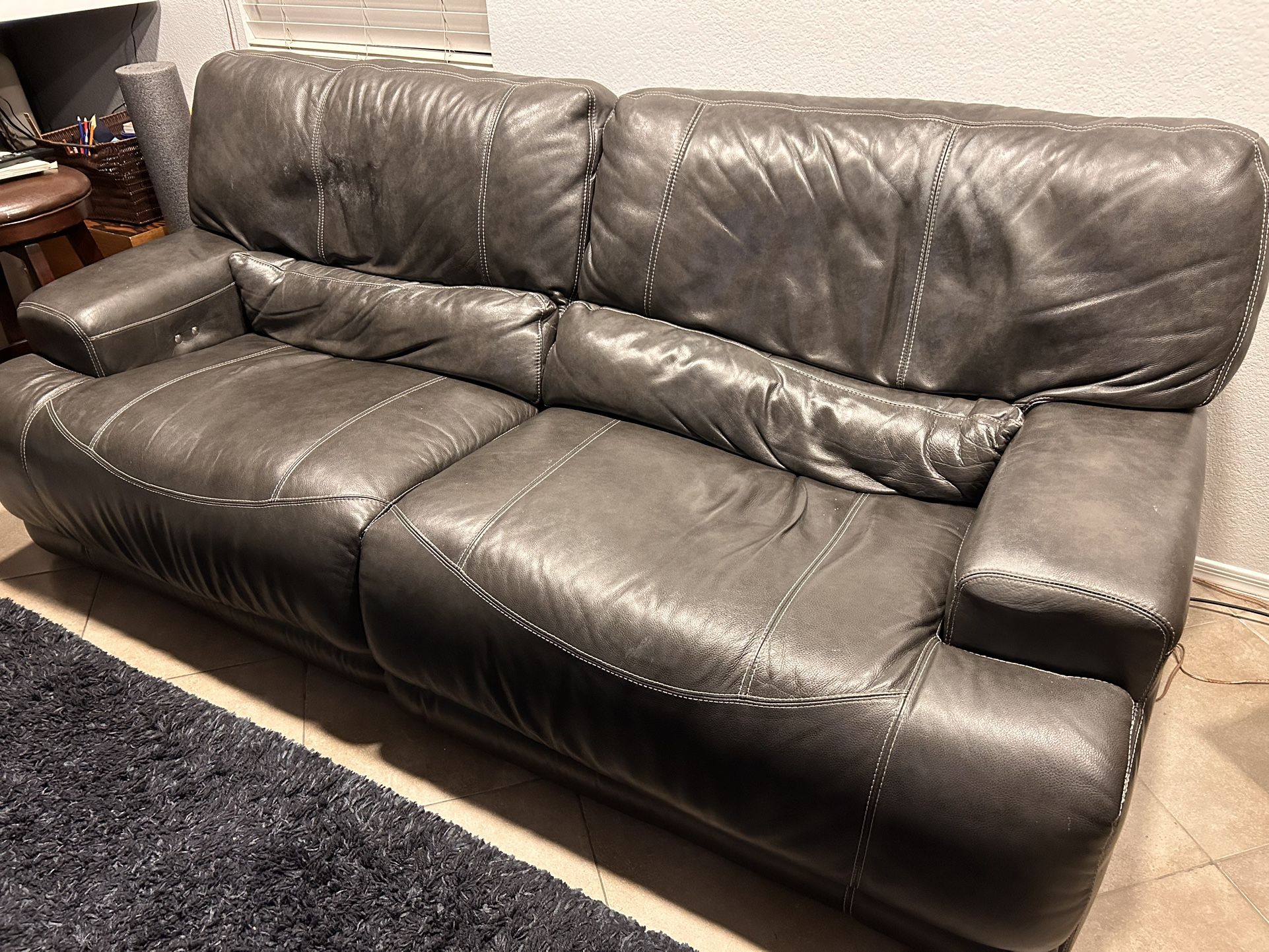 REAL Leather Couch And Love Seat, RC Willey