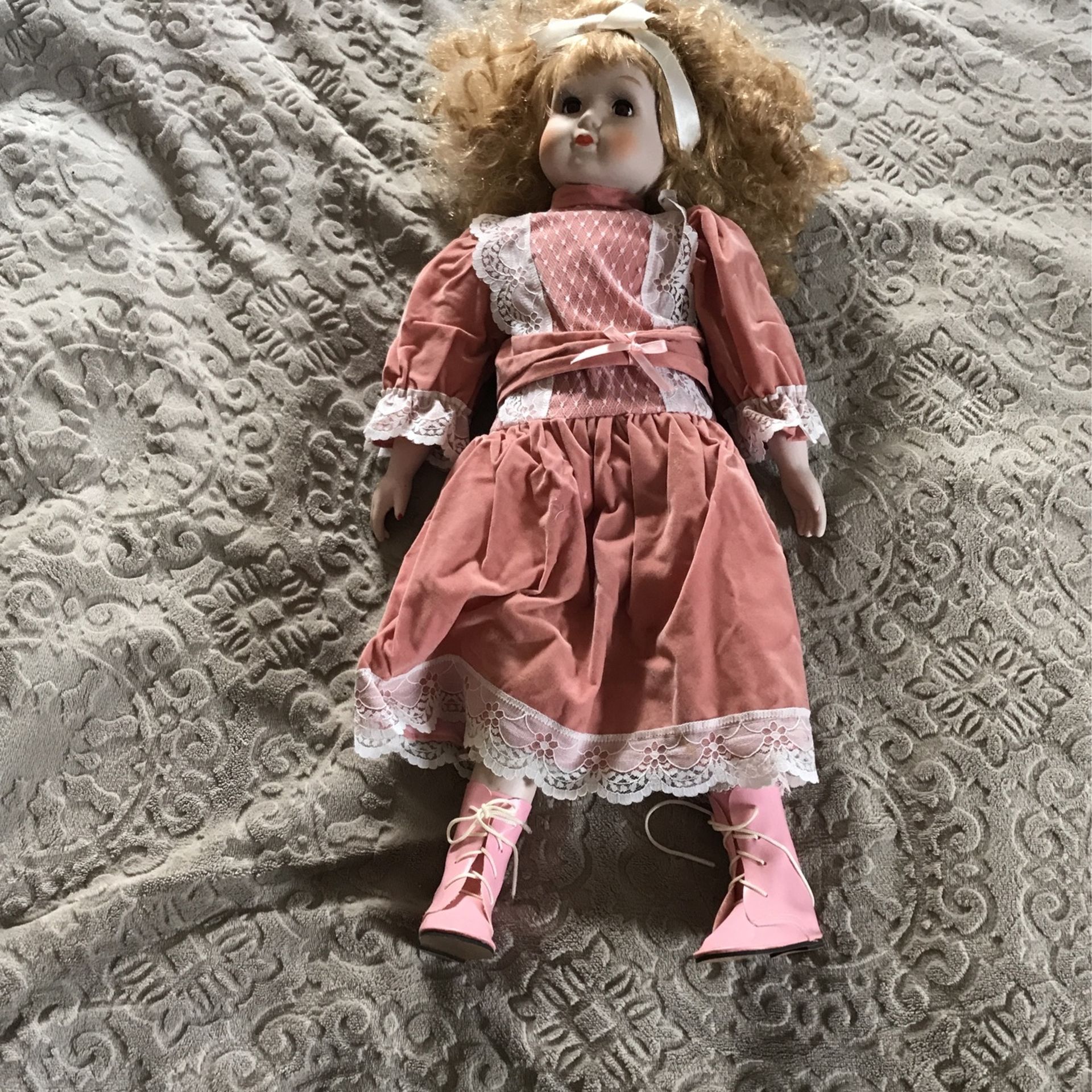 Porcelain Doll 22” Tall