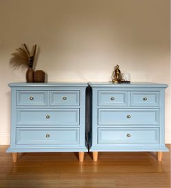 Oversized light blue nightstands