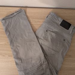 Jordan Craig Jeans Mens 42 32 Gray Aaron Moto Biker Stretch Denim