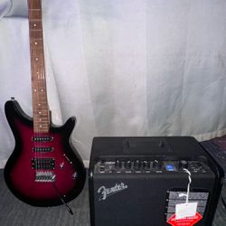 (NEGOTIABLE PRICE) Electric Guitar With Fender AMP LT25 & BOOKBAG (WITH BUILT IN REVERB & DELAY)