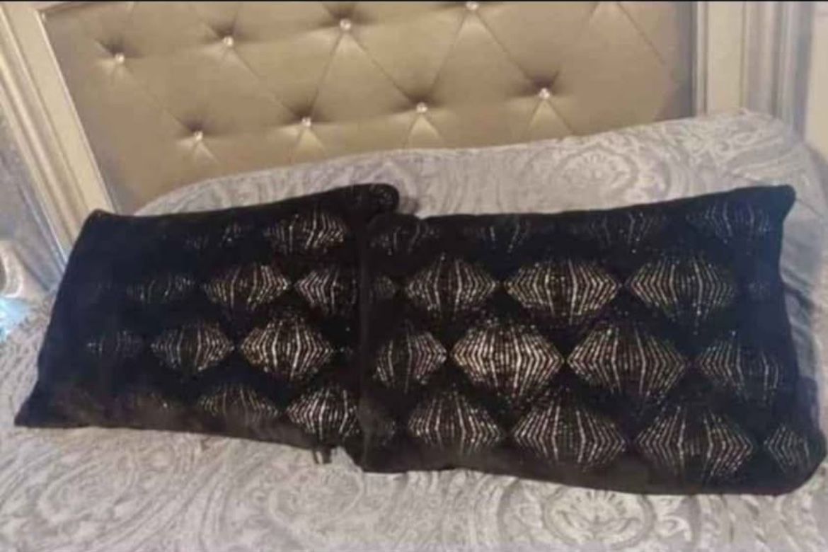 Black, Shiny Pillow
